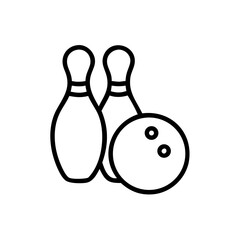 Icon of a bowling ball and pins representing the sport