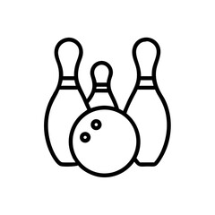 Icon of a bowling ball and pins representing the sport