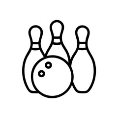 Icon of a bowling ball and pins representing the sport