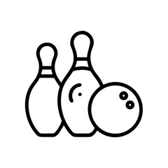 Icon of a bowling ball and pins representing the sport