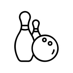 Icon of a bowling ball and pins representing the sport