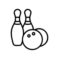 Icon of a bowling ball and pins representing the sport