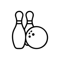 Icon of a bowling ball and pins representing the sport