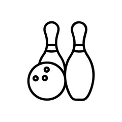 Icon of a bowling ball and pins representing the sport