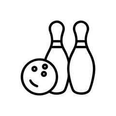 Icon of a bowling ball and pins representing the sport