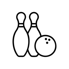 Icon of a bowling ball and pins representing the sport