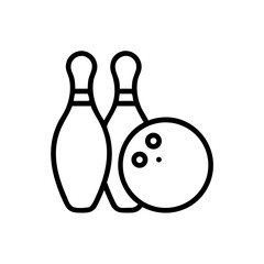 Icon of a bowling ball and pins representing the sport