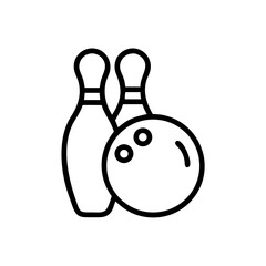 Icon of a bowling ball and pins representing the sport