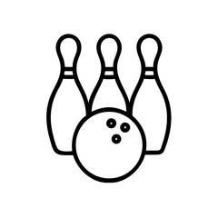 Icon of a bowling ball and pins representing the sport