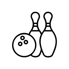 Icon of a bowling ball and pins representing the sport