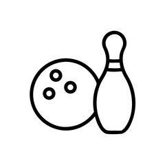 Icon of a bowling ball and pins representing the sport