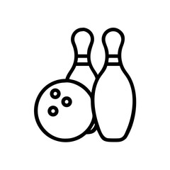 Icon of a bowling ball and pins representing the sport