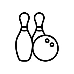 Icon of a bowling ball and pins representing the sport