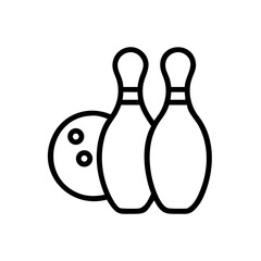 Icon of a bowling ball and pins representing the sport