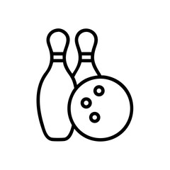 Icon of a bowling ball and pins representing the sport