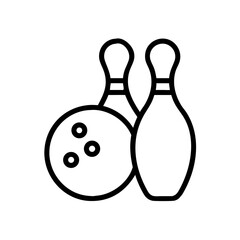 Icon of a bowling ball and pins representing the sport