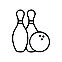 Icon of a bowling ball and pins representing the sport