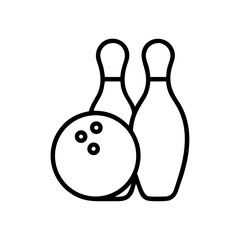 Icon of a bowling ball and pins representing the sport