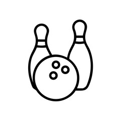 Icon of a bowling ball and pins representing the sport