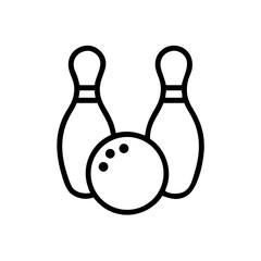 Icon of a bowling ball and pins representing the sport