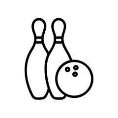 Icon of a bowling ball and pins representing the sport