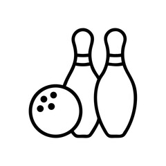 Icon of a bowling ball and pins representing the sport