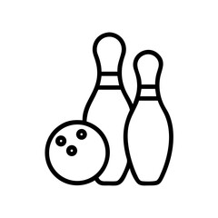 Icon of a bowling ball and pins representing the sport