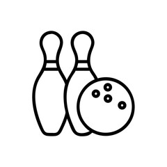 Icon of a bowling ball and pins representing the sport