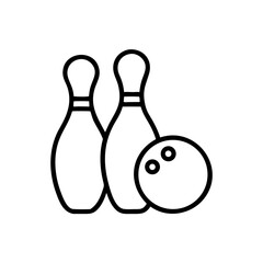 Icon of a bowling ball and pins representing the sport