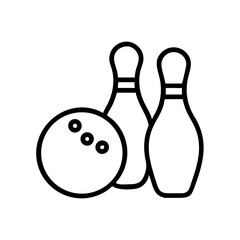 Icon of a bowling ball and pins representing the sport