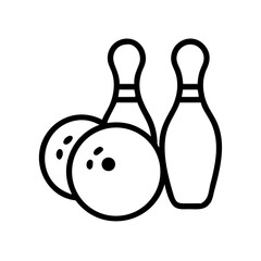 Icon of a bowling ball and pins representing the sport