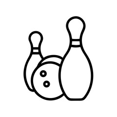 Icon of a bowling ball and pins representing the sport