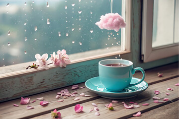 A soft pink teacup