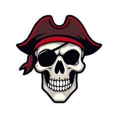 Scary Cartoon Pirate Skull