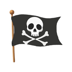 Simple, Iconical Cartoon Pirate Flag