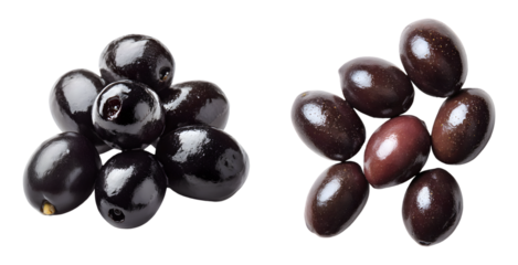 black olives on white background