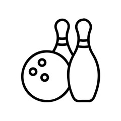 Icon of a bowling ball and pins representing the sport