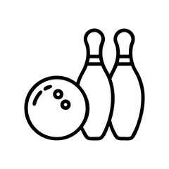 Icon of a bowling ball and pins representing the sport