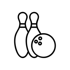 Icon of a bowling ball and pins representing the sport