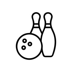 Icon of a bowling ball and pins representing the sport