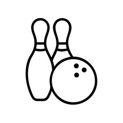 Icon of a bowling ball and pins representing the sport