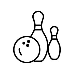 Icon of a bowling ball and pins representing the sport