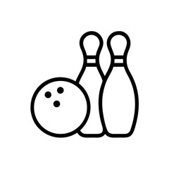 Icon of a bowling ball and pins representing the sport