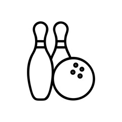 Icon of a bowling ball and pins representing the sport