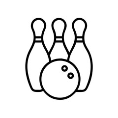 Icon of a bowling ball and pins representing the sport