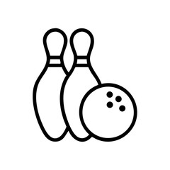 Icon of a bowling ball and pins representing the sport