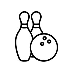 Icon of a bowling ball and pins representing the sport