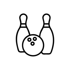 Icon of a bowling ball and pins representing the sport