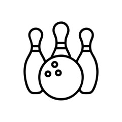 Icon of a bowling ball and pins representing the sport