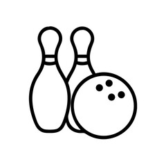 Icon of a bowling ball and pins representing the sport